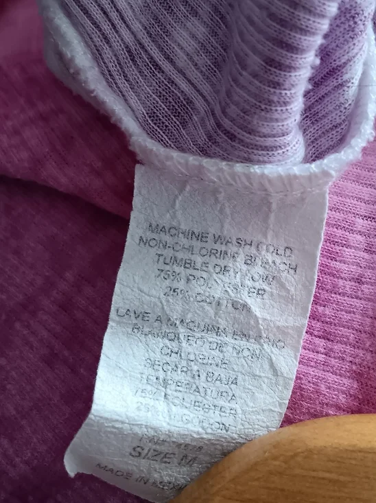 Vintage Cache Purple  Pink Floral V Neck Top M Fitted Short Sleeve Burnout Tee - Picture 7 of 7